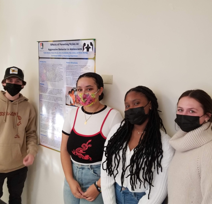 Students presenting a group poster
