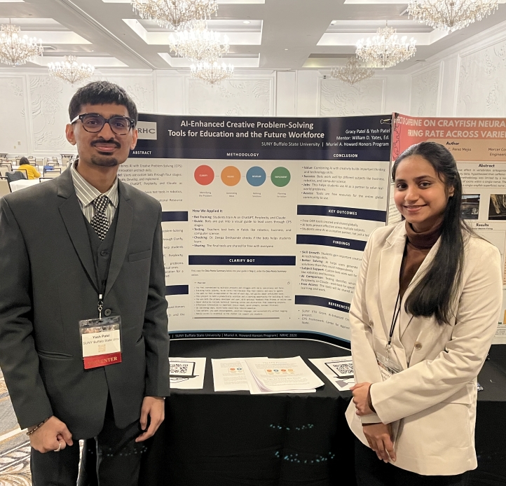Students present a research poster at NRHC conference