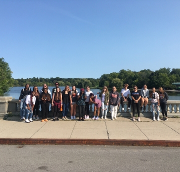 Group photo at Hoyt Lake, Delaware Park