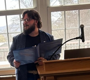Student presenting at a philosophy conference